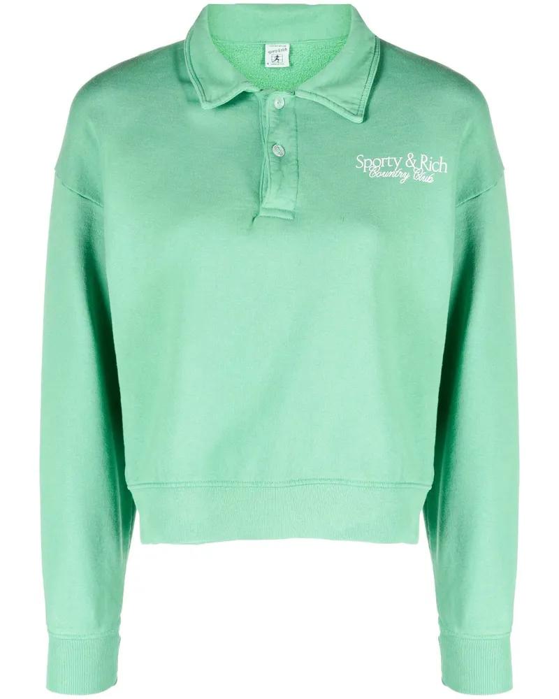 SPORTY & RICH Hemd mit Logo-Print - Grün Grün