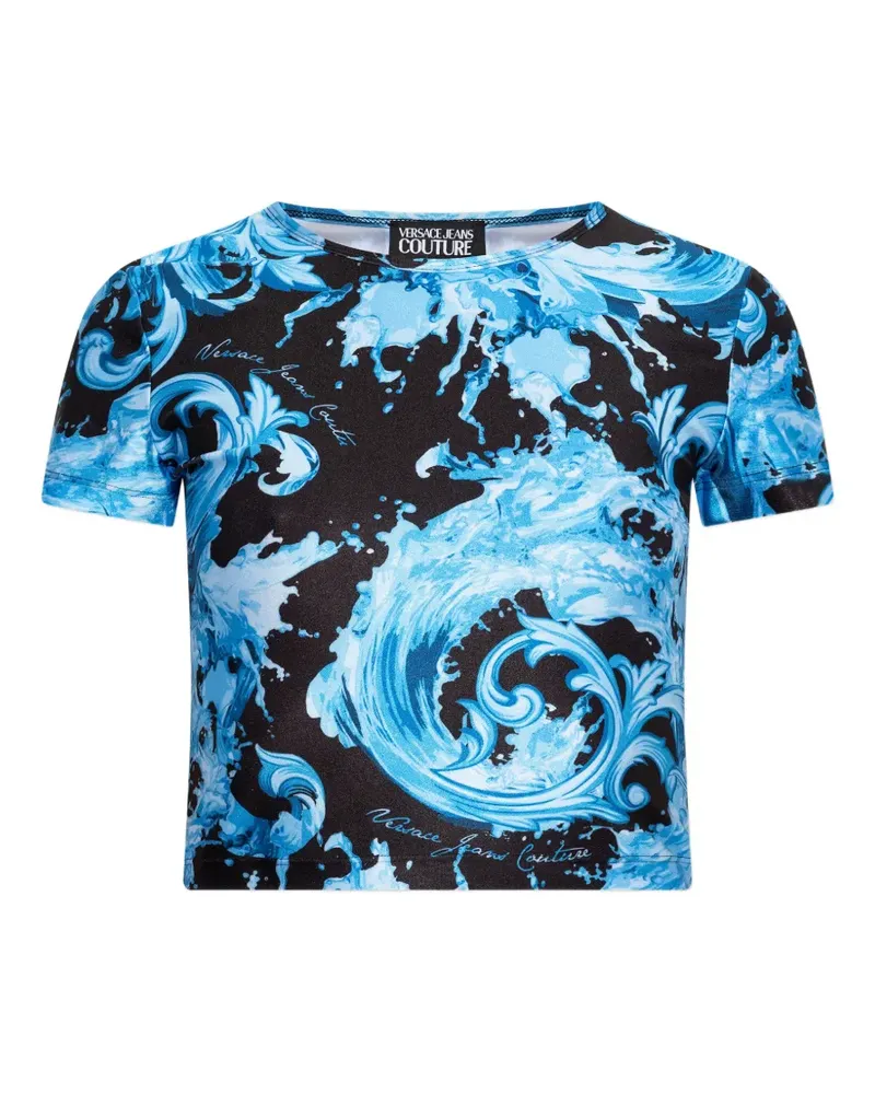Versace Jeans T-Shirt mit Barock-Print - Blau Blau