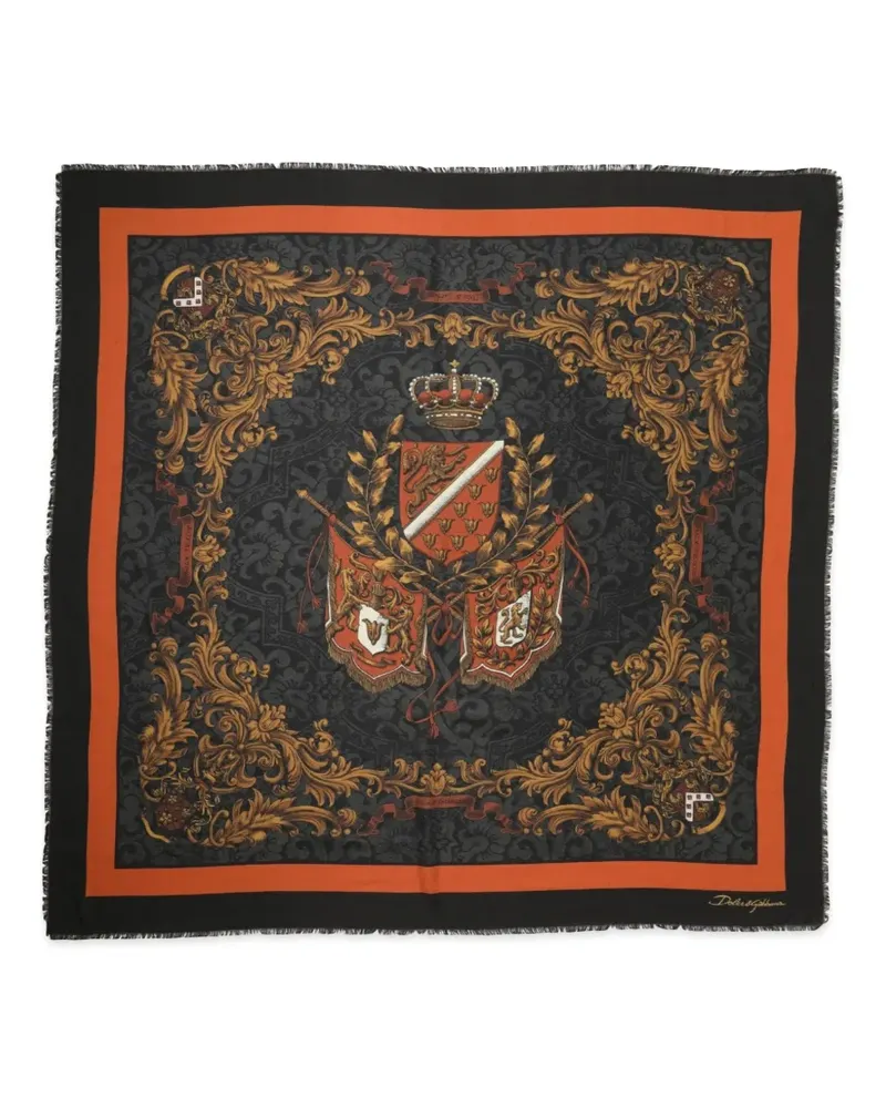 Dolce & Gabbana Schal mit Wappen-Print - Schwarz Schwarz