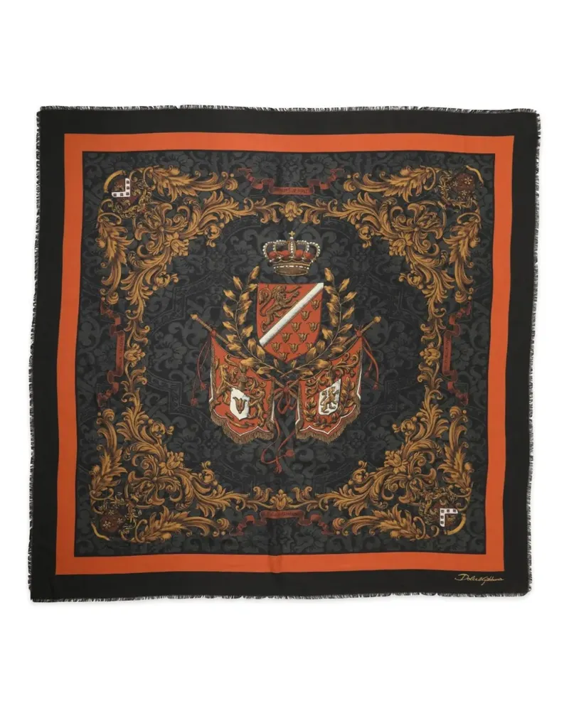 Dolce & Gabbana Schal mit Wappen-Print - Schwarz Schwarz