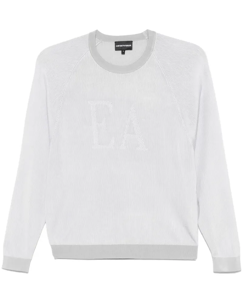 Emporio Armani Jacquard-Pullover mit Logo - Grau Grau