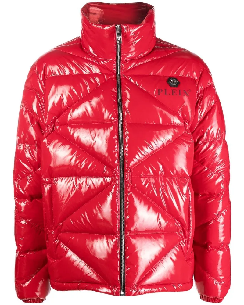 Philipp Plein Gefütterte Jacke mit Glanzoptik - Rot Rot