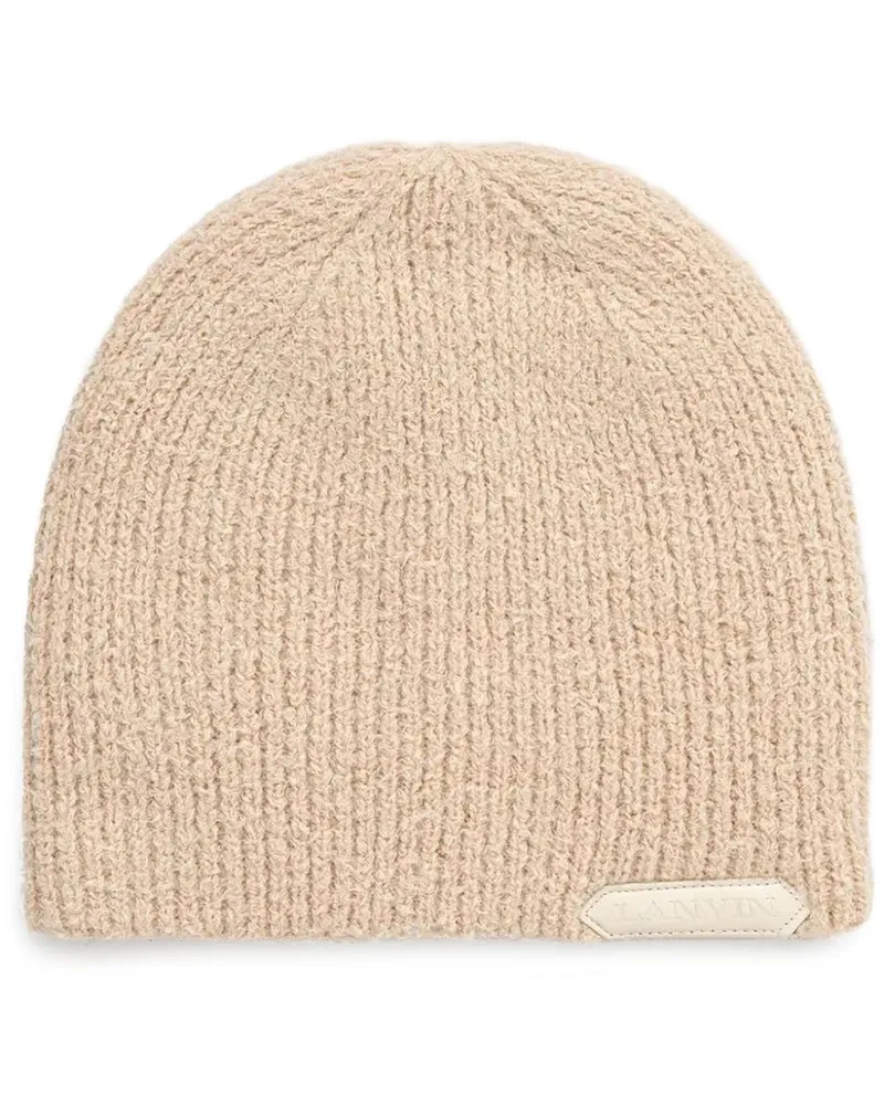 Lanvin Beanie mit Logo-Applikation - Nude Nude