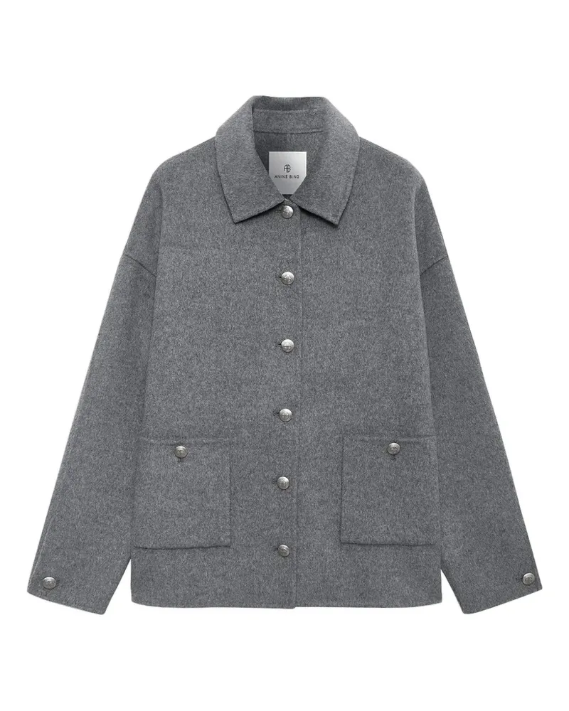 Anine Bing Luca Jacke mit geknöpfter Tasche - Grau Grau