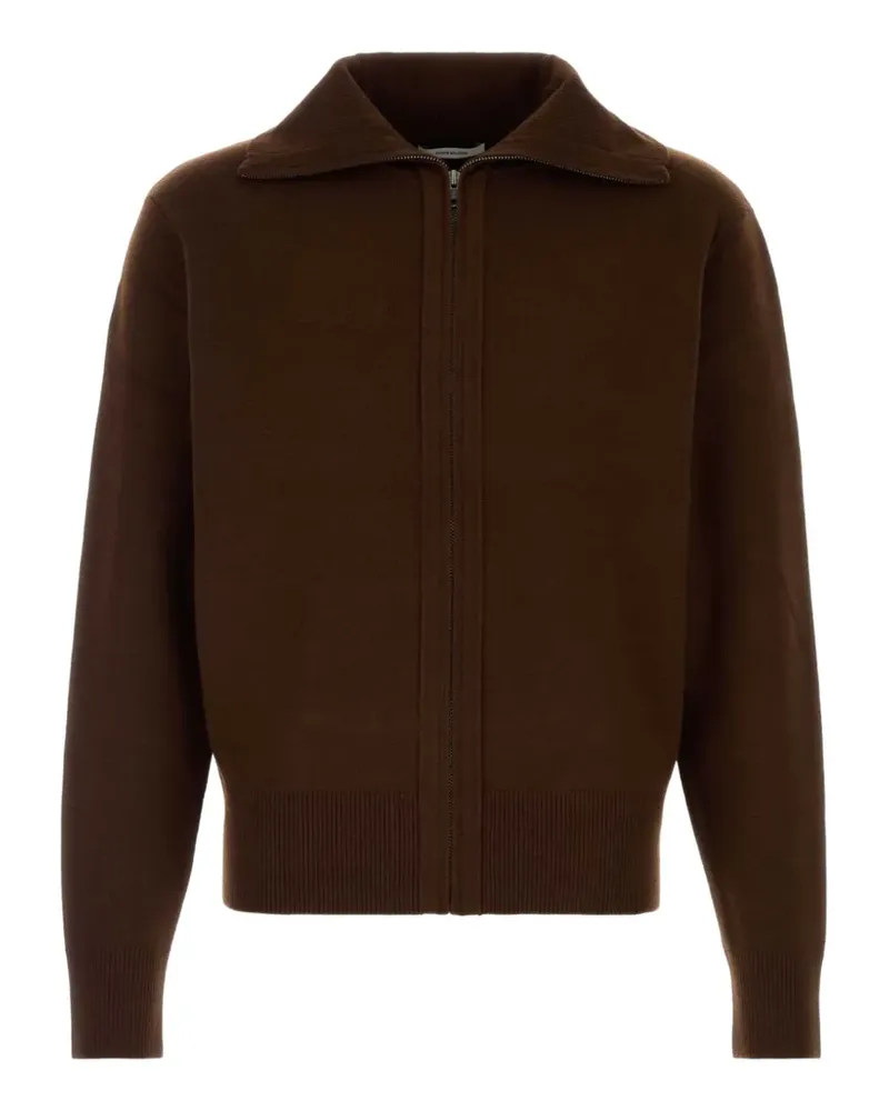 Entire Studios zip-up ribbed-trim cardigan - Braun Braun