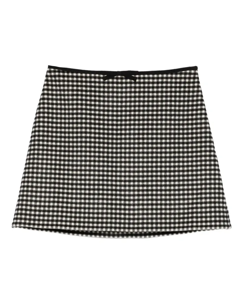 Valentino Garavani bow-detail checked skirt - Nude Nude