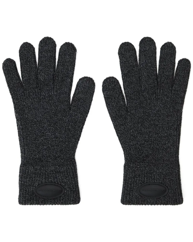 Alexander Wang Handschuhe mit Logo-Patch - Schwarz Schwarz