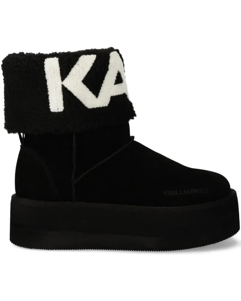 Karl Lagerfeld Plateau-Stiefel mit Logo - Schwarz Schwarz