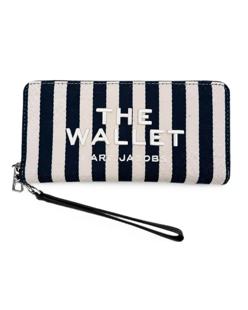 Marc Jacobs The Wallet striped embroidered wallet - Blau Blau