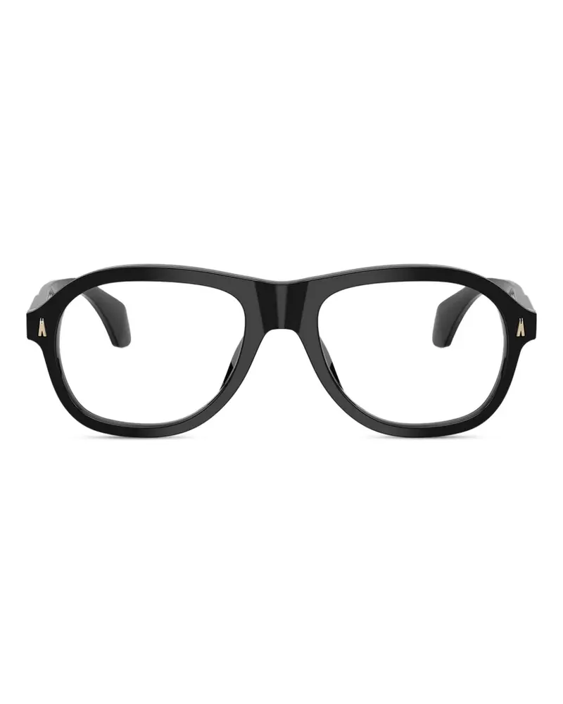 Moncler Runde Brille in Glanzoptik - Schwarz Schwarz