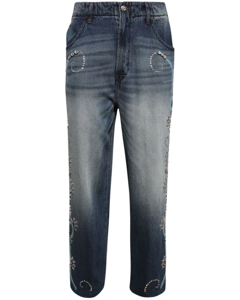 BLUEMARBLE Bestickte Baggy-Jeans - Blau Blau
