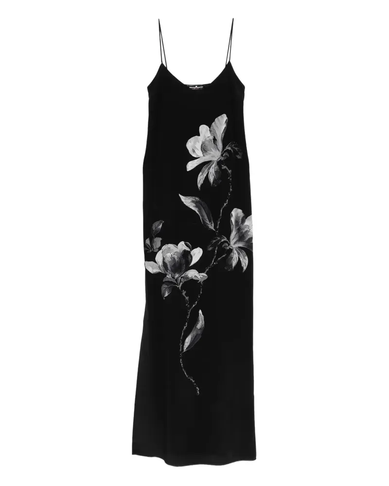 Ermanno Scervino floral silk maxi dress - Schwarz Schwarz