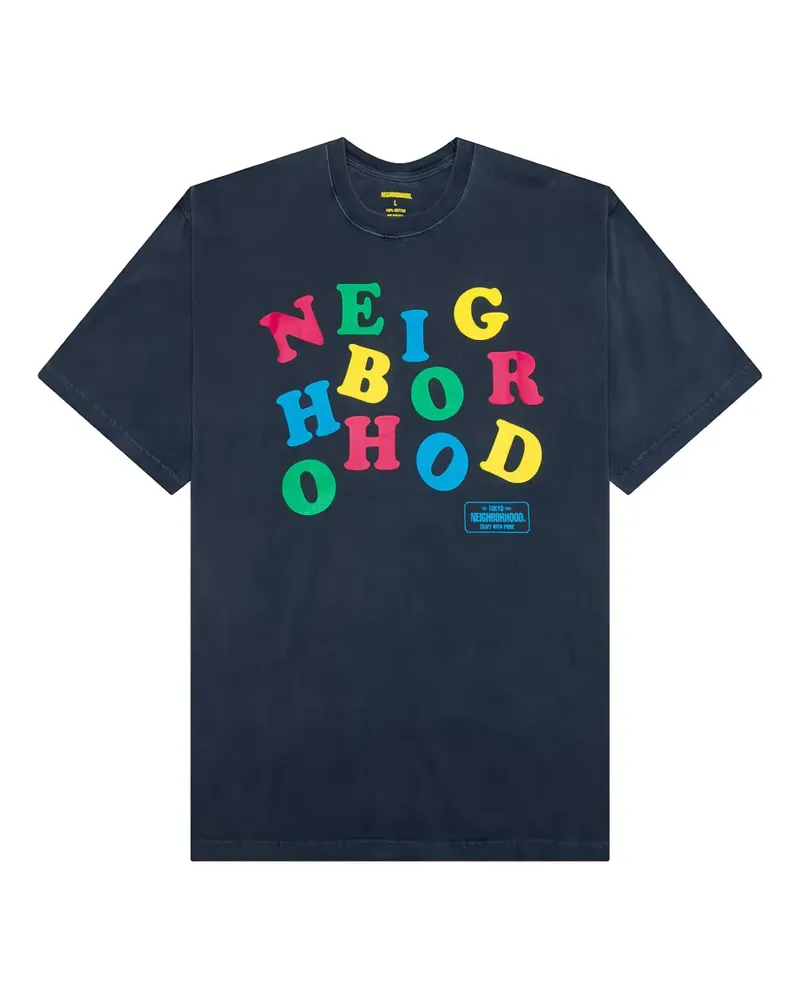 Neighborhood T-Shirt mit grafischem Print - Blau Blau