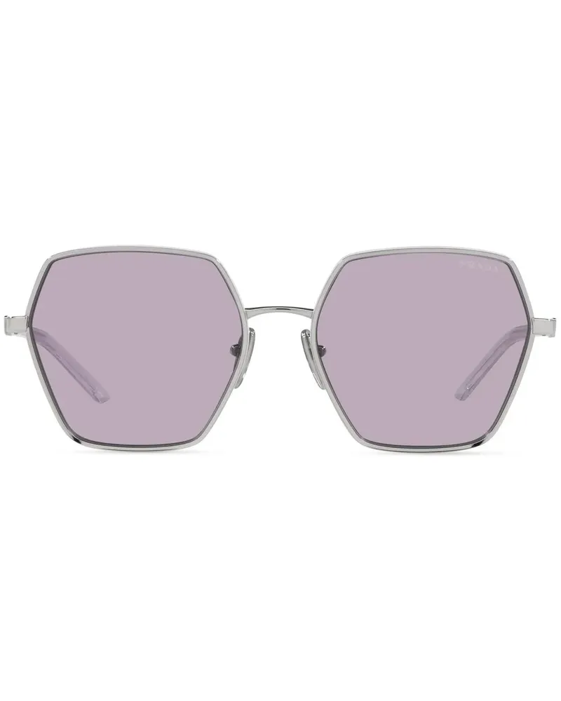 Prada Eckige PR 56YS Sonnenbrille - Silber Silber
