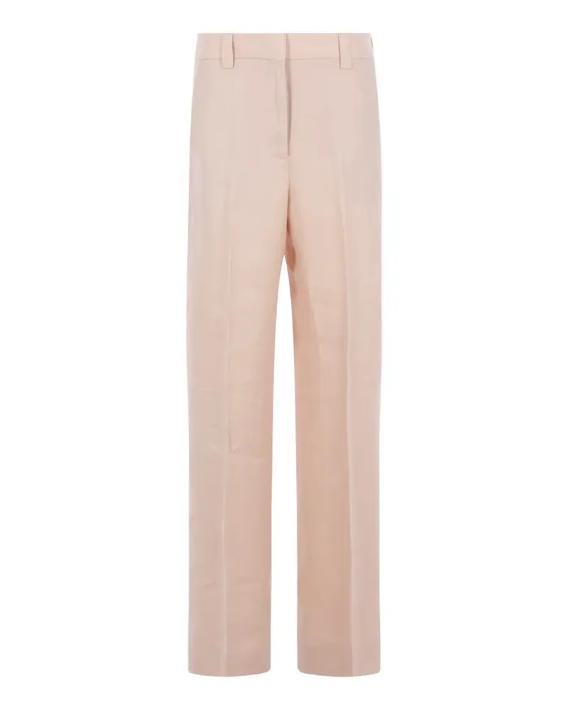 Incotex Leinenhose mit Bügelfalten - Rosa Rosa