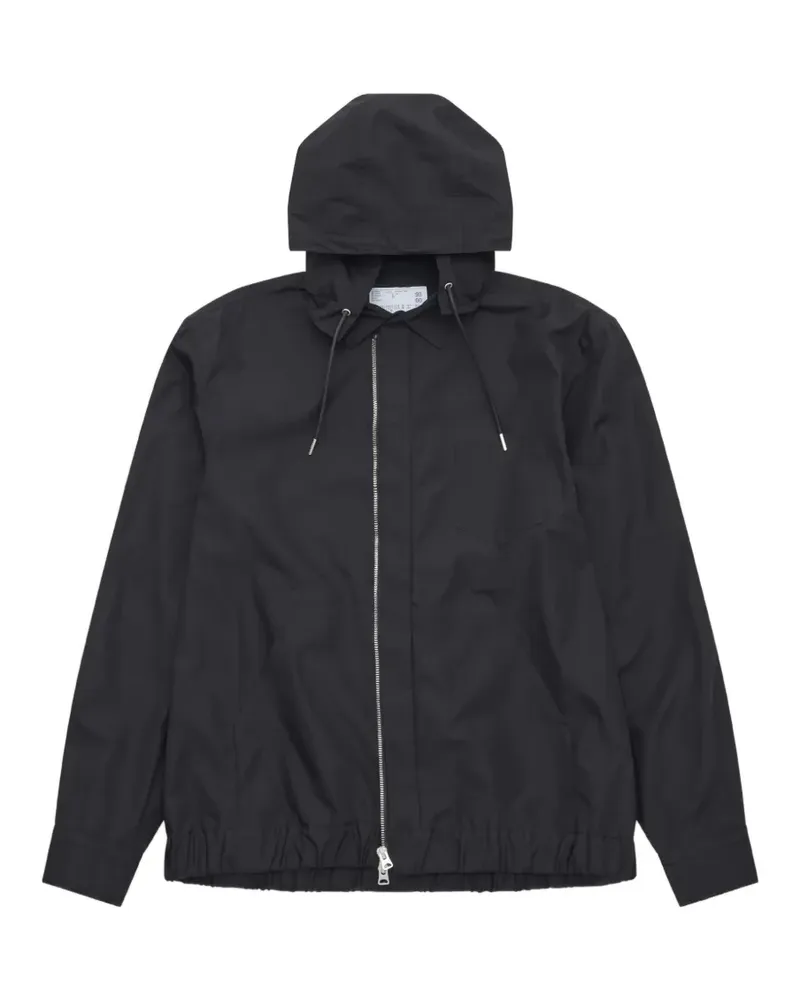 Sacai Kapuzenjacke aus Popeline - Schwarz Schwarz