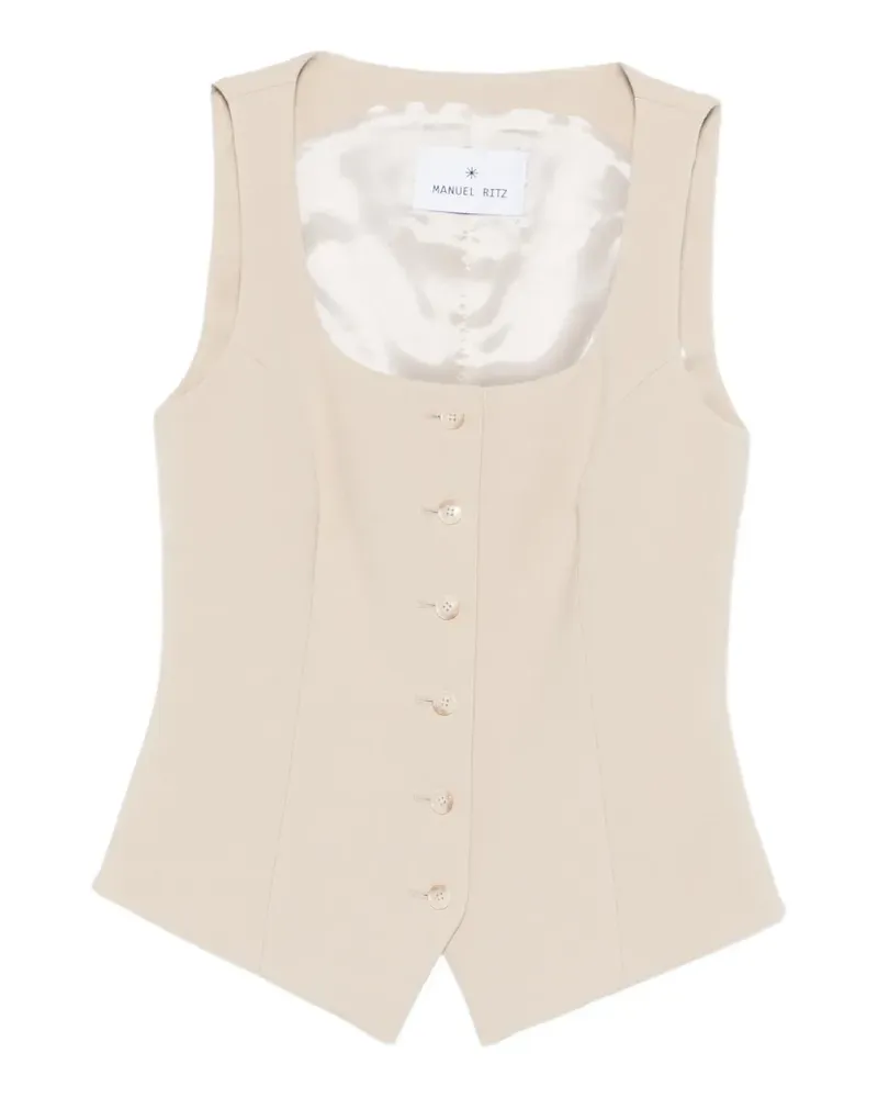 Manuel Ritz button-up square-neck waistcoat - Nude Nude