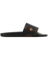 MCM Slipper mit Print Schwarz