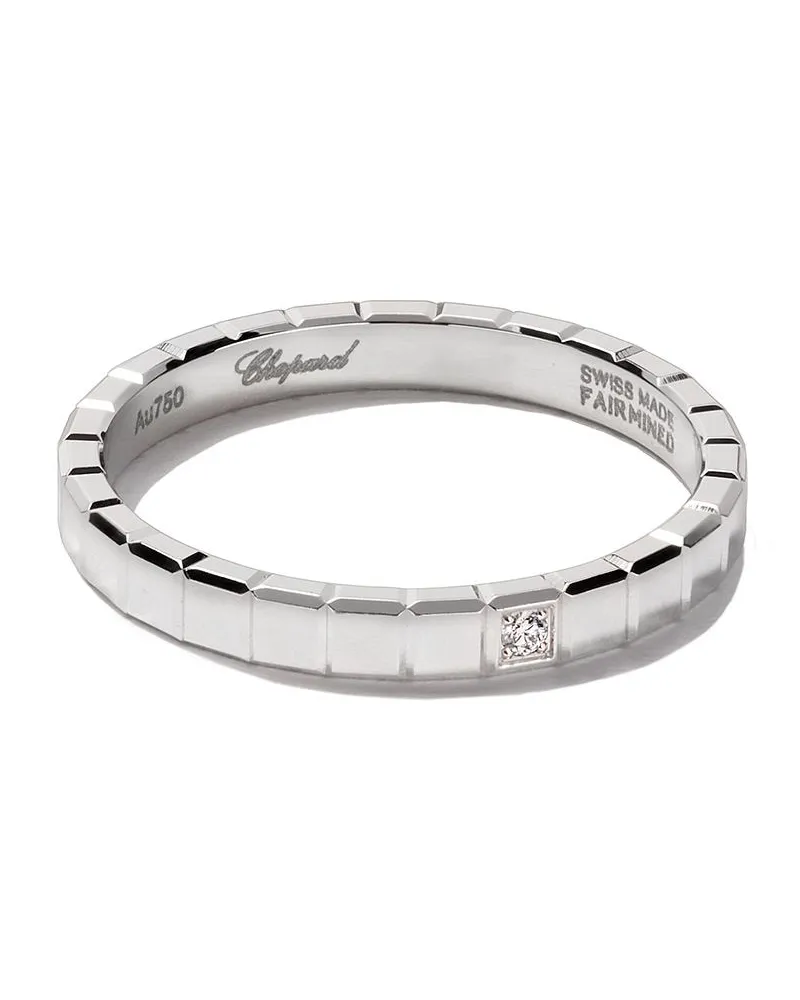 Chopard 18kt 'Ice Cube Pure' Weißgoldring mit einem Diamanten - Silber Silber
