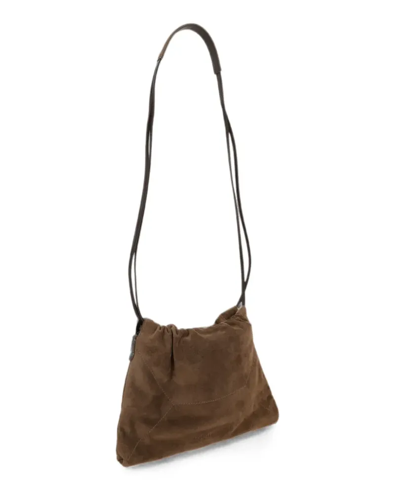Brunello Cucinelli suede drawstring shoulder bag - Braun Braun