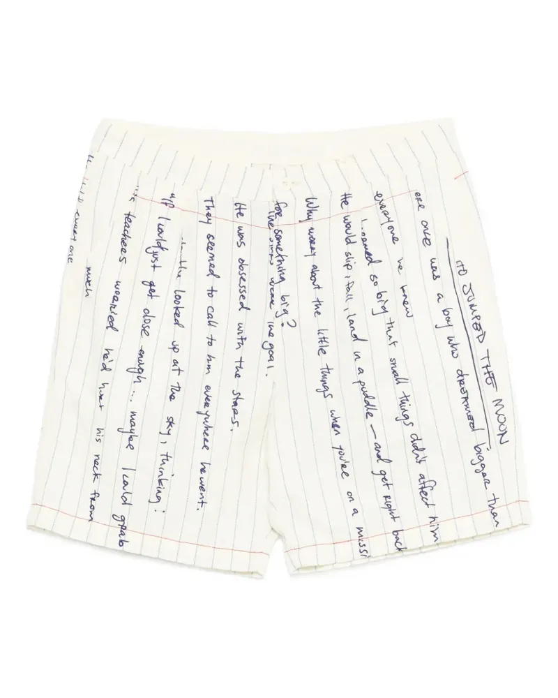 KidSuper stripe text shorts - Nude Nude