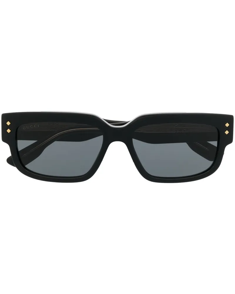 Gucci Sonnenbrille mit eckigem Gestell - Schwarz Schwarz