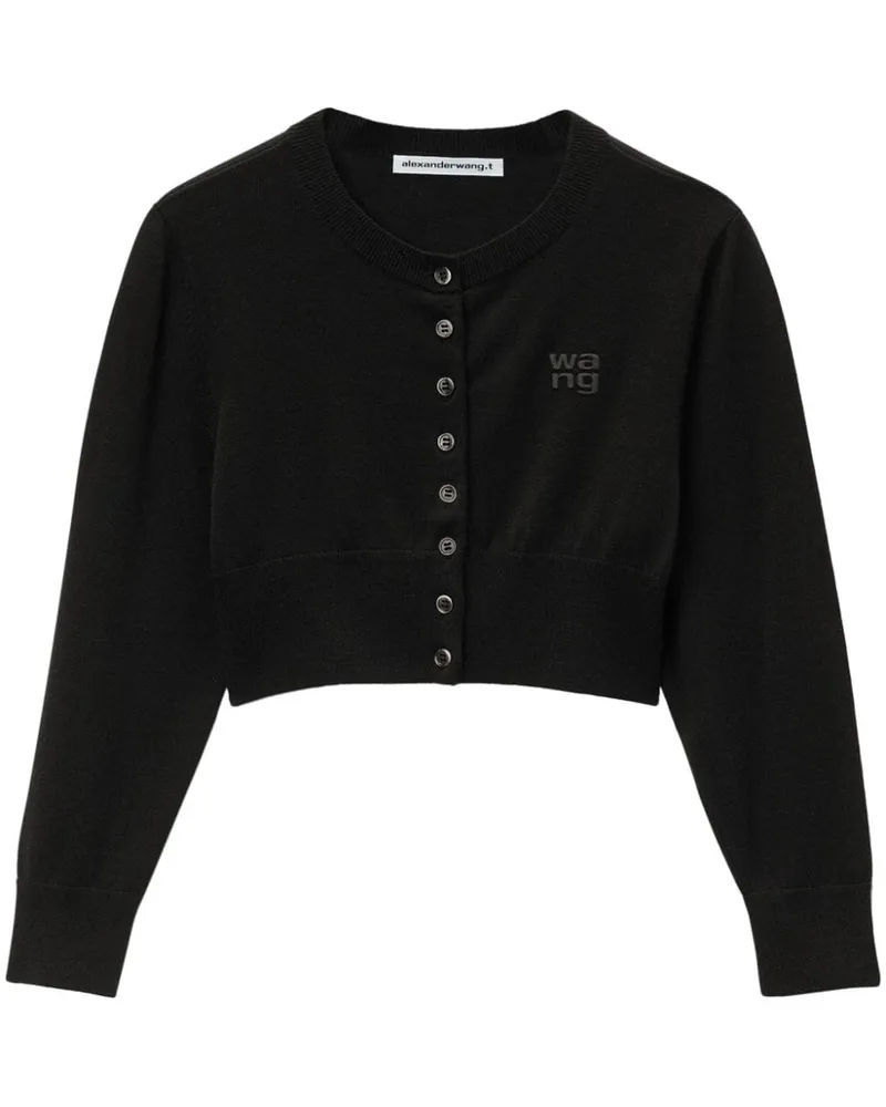 Alexander Wang Cropped-Cardigan mit Logo-Prägung - Schwarz Schwarz