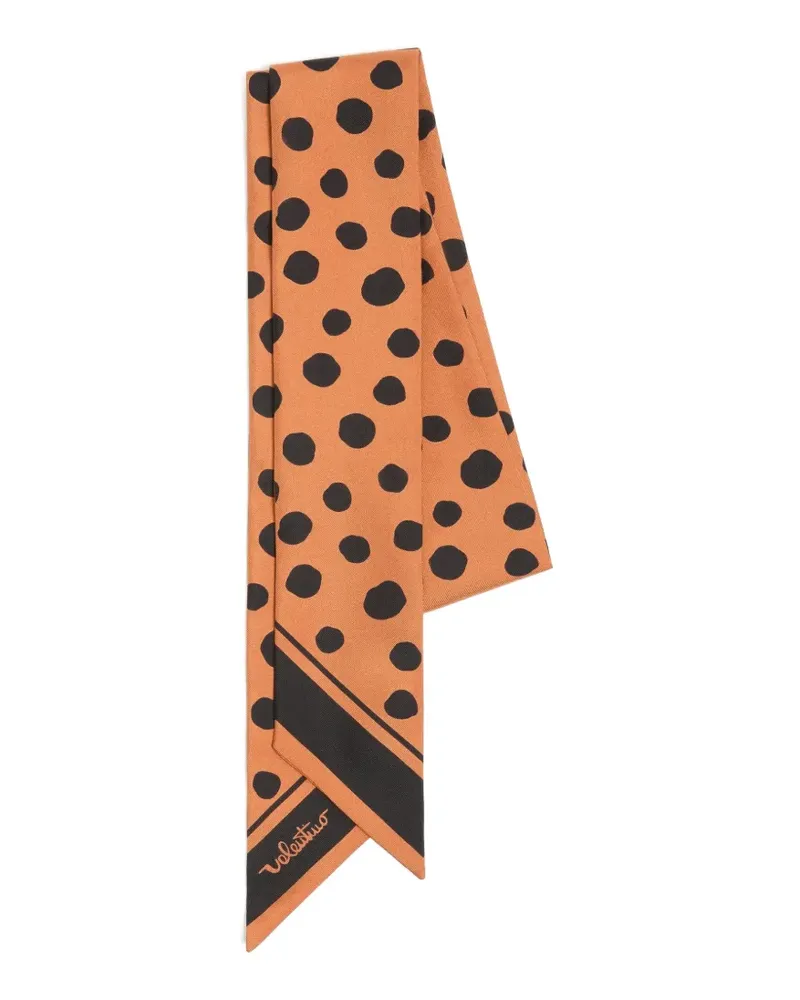 Valentino Garavani Schal aus Seide mit Polka Dots - Orange Orange