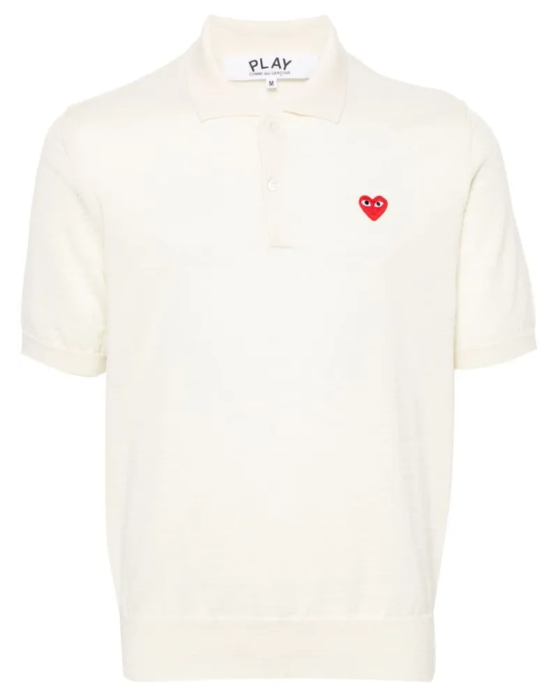 Comme des Garçons Poloshirt mit Herz-Patch - Weiß Weiß