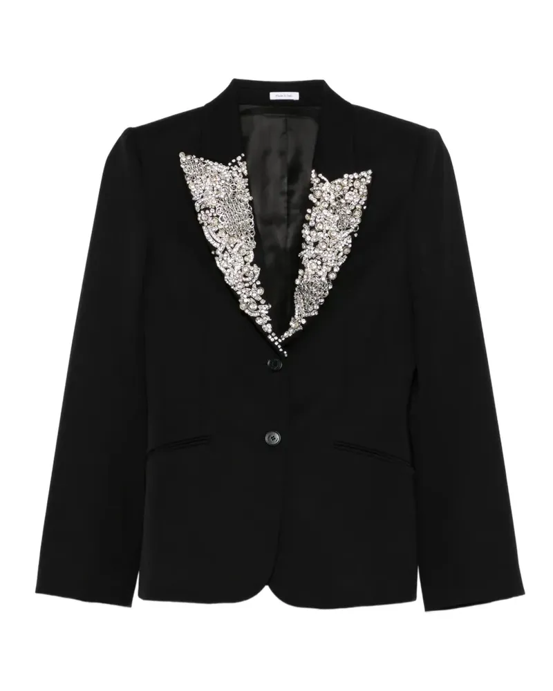 Alexander McQueen embellished-lapel blazer - Schwarz Schwarz