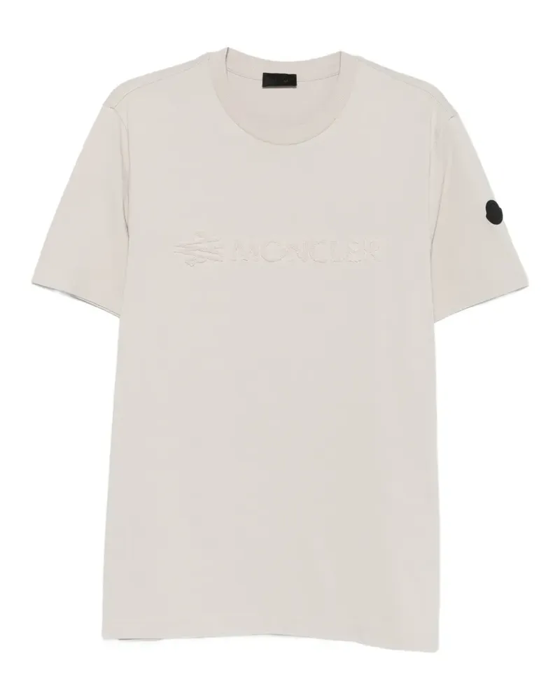 Moncler T-Shirt mit Logo-Stickerei - Nude Nude