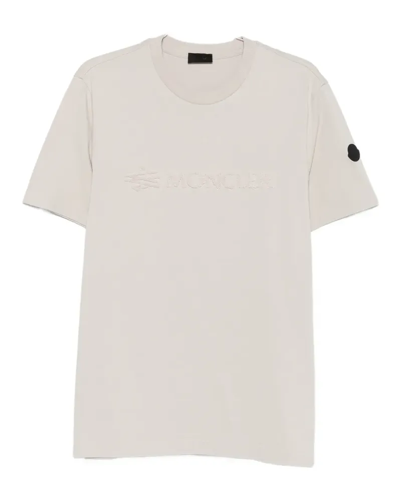 Moncler logo-embroidered T-shirt - Nude Nude