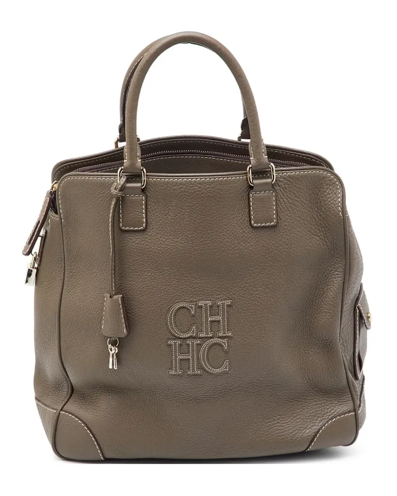 Tila March CHHC Tote Bag aus Leder mit Logo - Braun Braun