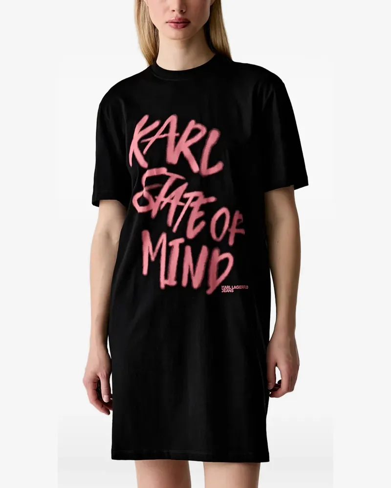 Karl Lagerfeld slogan-print T-shirt mini dress - Schwarz Schwarz