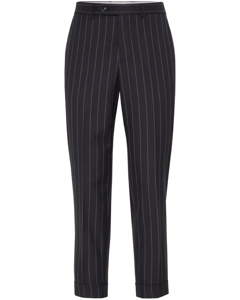 Brunello Cucinelli Hose mit Nadelstreifen - Schwarz Schwarz