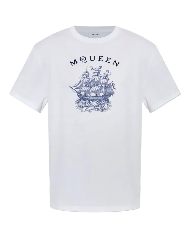 Alexander McQueen T-Shirt mit grafischem Print - Weiß Weiß