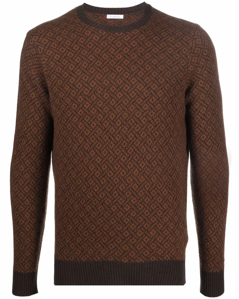 Malo Pullover mit geometrischem Muster - Braun Braun