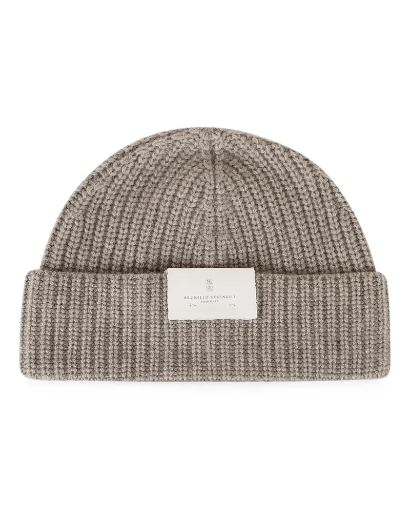 Brunello Cucinelli Gerippte Beanie - Nude Nude