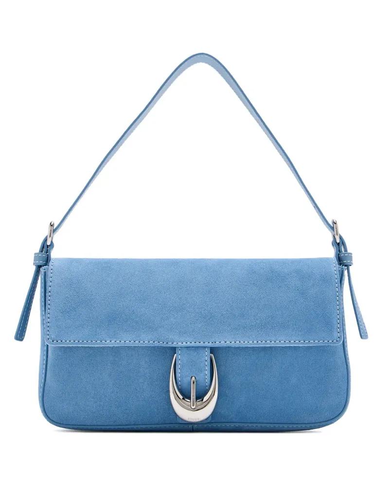 STAUD Harlow Schultertasche aus Wildleder - Blau Blau