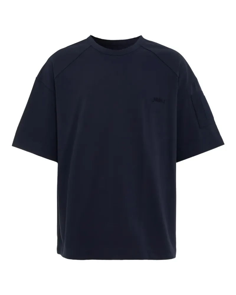 JUUN.J logo-embroidered patch-detail T-shirt - Blau Blau