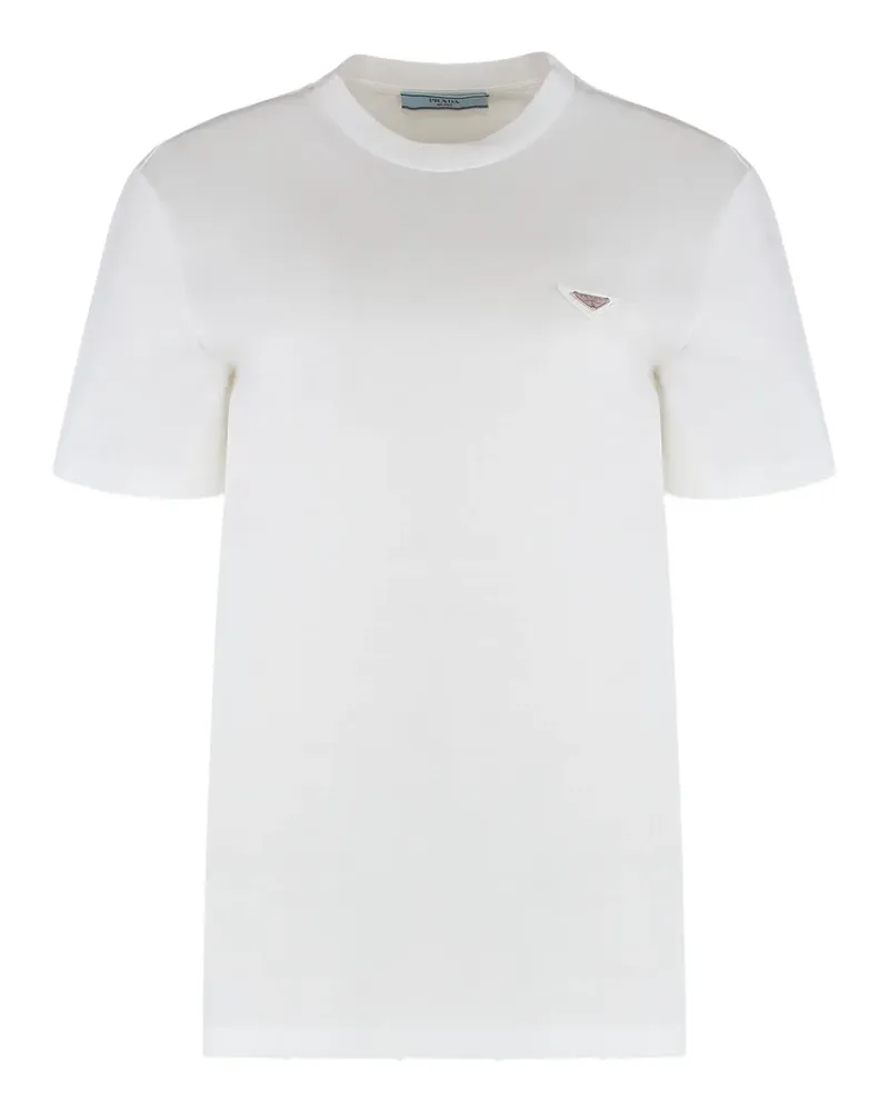 Prada T-Shirt mit rundem Ausschnitt - Weiß Weiß