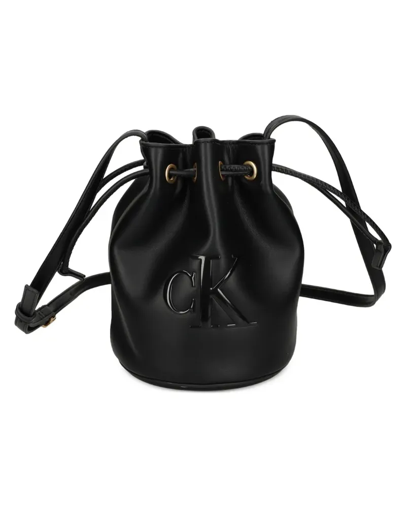 Calvin Klein Kleine Beuteltasche mit Logo-Schild - Schwarz Schwarz