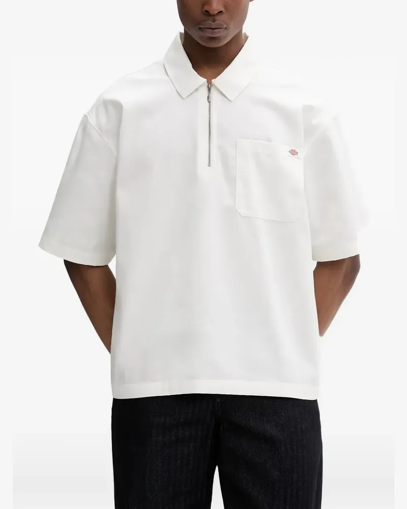 Dickies Cadiz Poloshirt mit kurzem Reißverschluss - Weiß Weiß
