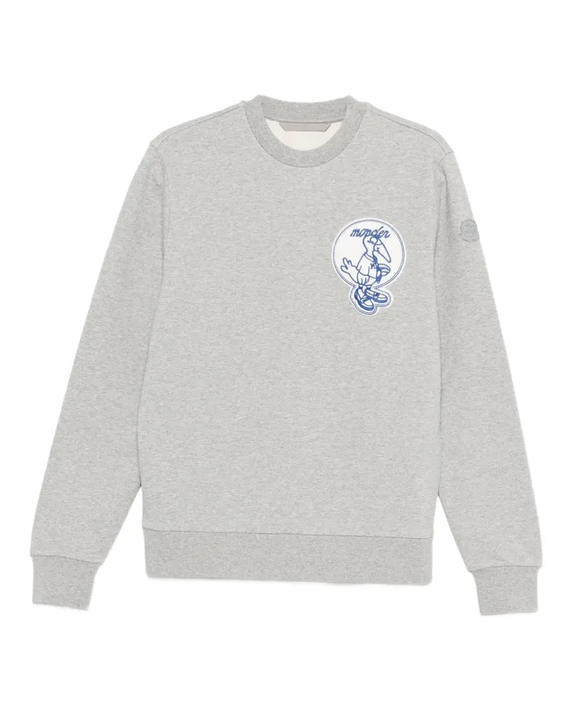 Moncler Sweatshirt mit Logo-Stickerei - Grau Grau