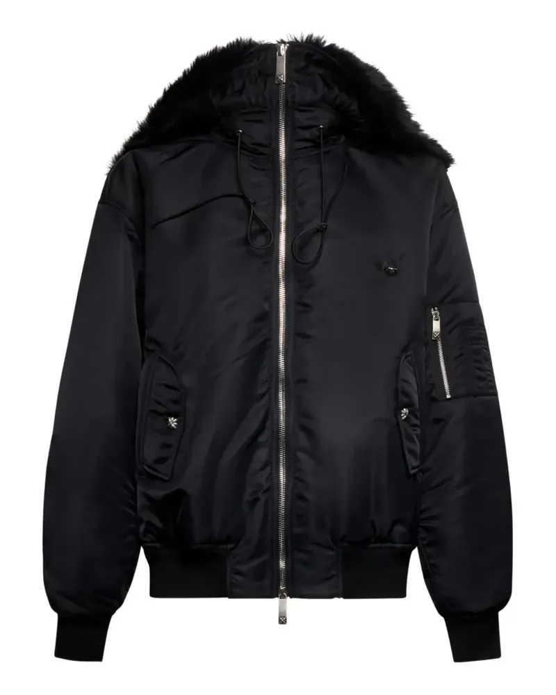 John Richmond Jacke mit strukturiertem Kragen - Schwarz Schwarz