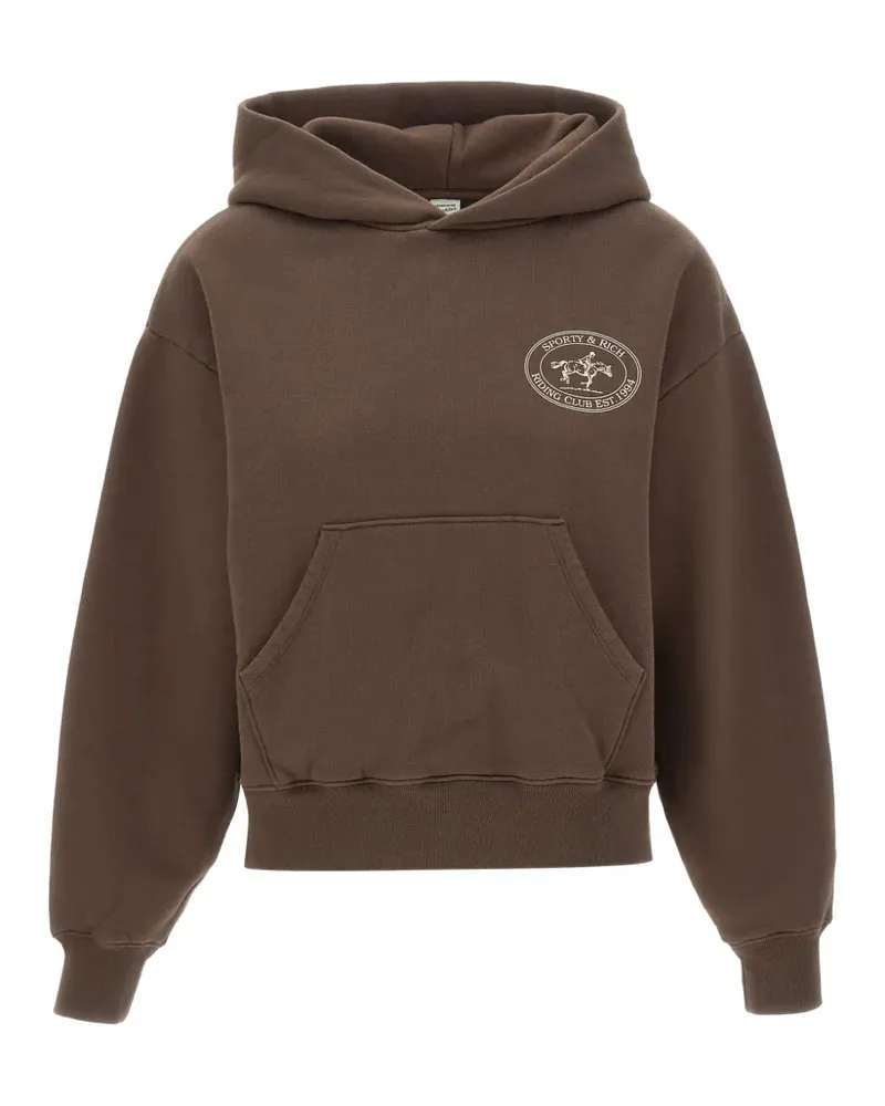 SPORTY & RICH Elaine Riding Club Hoodie mit Logo-Print - Braun Braun