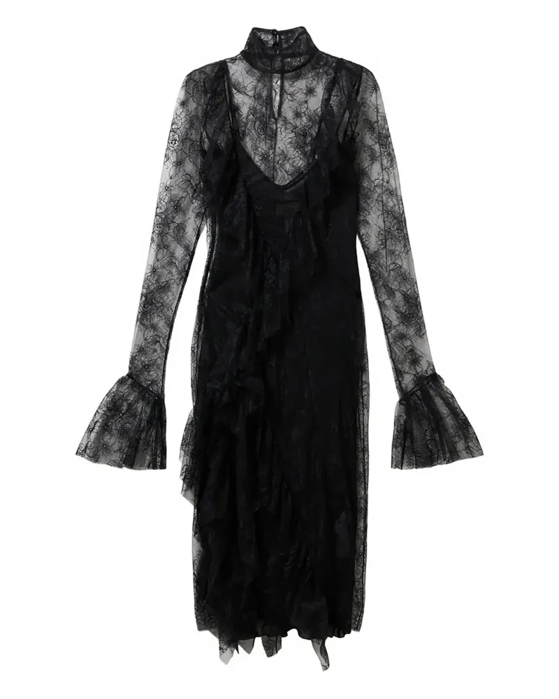 Blumarine chantilly-lace midi dress - Schwarz Schwarz