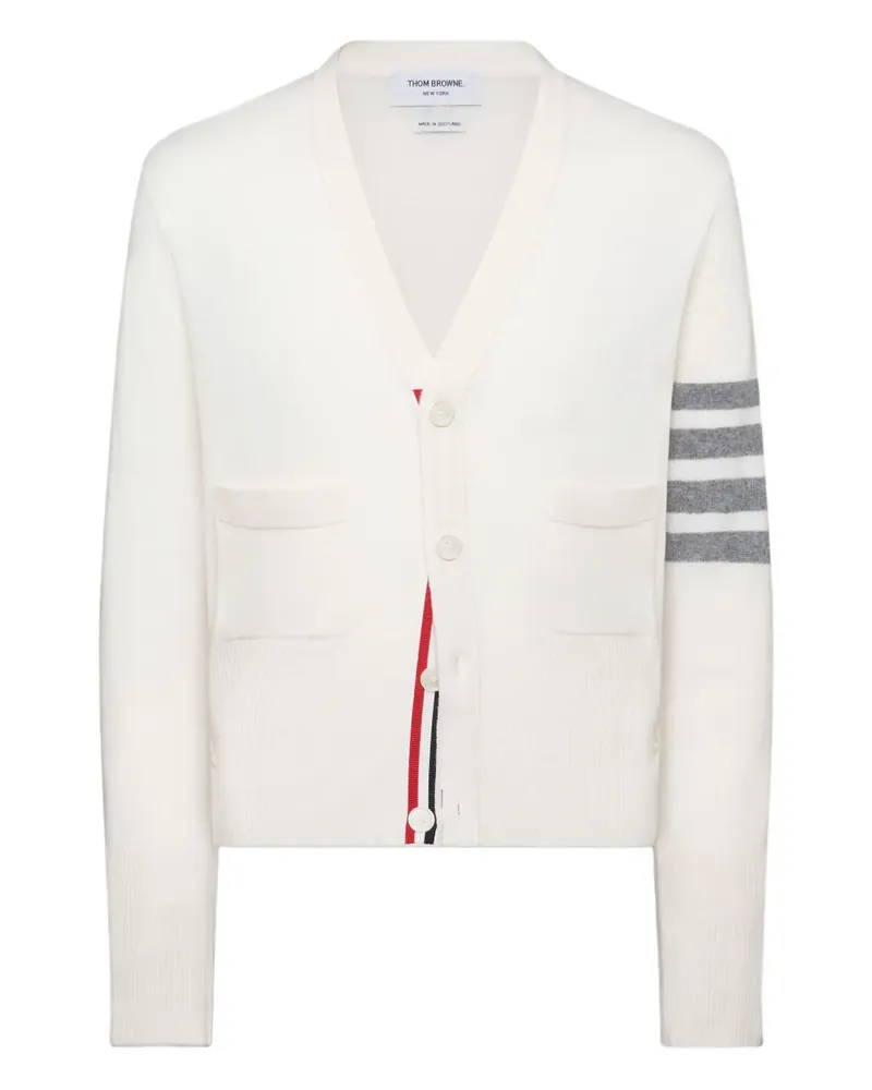 Thom Browne Cardigan mit V-Ausschnitt - 100 WHITE 100