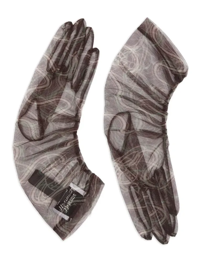 Vivienne Westwood printed tulle gloves - Braun Braun