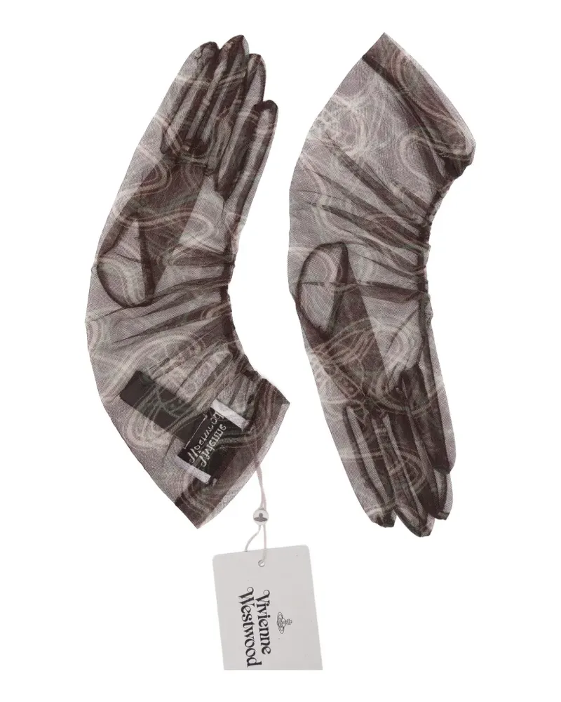 Vivienne Westwood printed tulle gloves - Braun Braun
